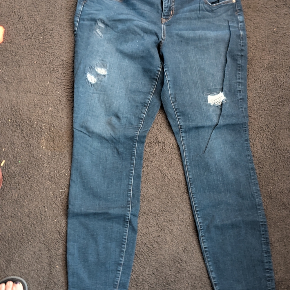 Torrid Medium Blue Distressed Skinny Jeans 20XT